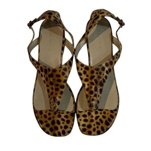 Taryn Rose Kat Patent Low-Wedge Thong Sandals Size 8.5